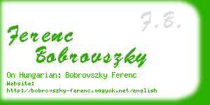 ferenc bobrovszky business card